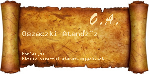 Oszaczki Atanáz névjegykártya